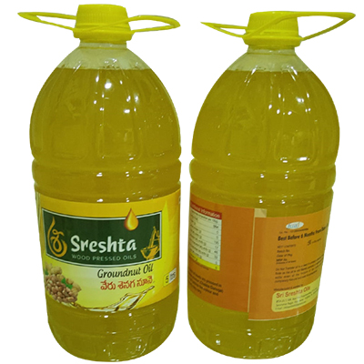 "Sreshta Groundnut Oil (5 litres) (Ganuga Oils) - Click here to View more details about this Product